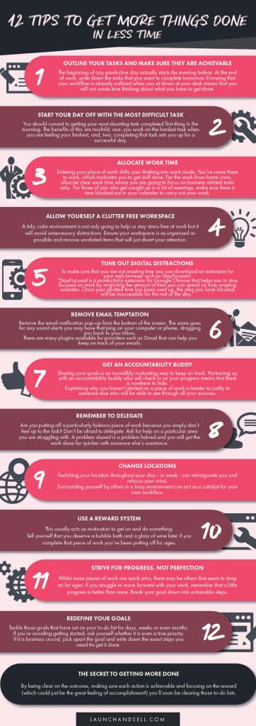 Try these 12 tips to get more things done in less time